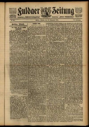 Erste Ausgabe vom Montag, den 19. November 1906.