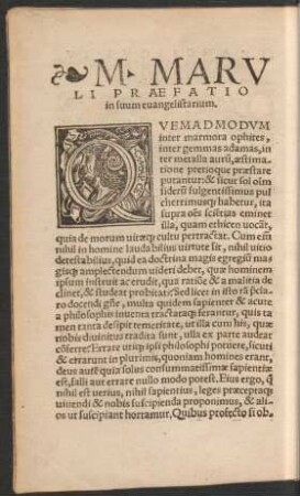 M. Maruli Praefatio in suum evangelistarium.