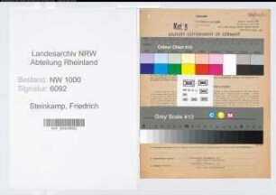 Entnazifizierung Friedrich Steinkamp, geb. 26.01.1891 (Verw.Referent)