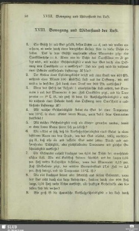 XVIII. Bewegung und Widerstand der Luft