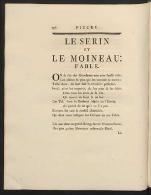 Le Serin Et Le Moineau: Fable.
