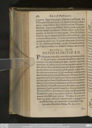 Epistola XLVI. Davidi Floritio S. D.