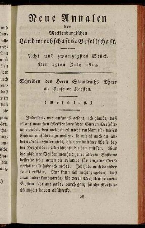 Acht und zwanzigstes Stück. Den 15ten July 1813.