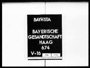 Briefe an die bayerische Gesandtschaft von Preysing