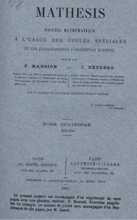 TOME QUARTIÈME. JUIN 1884.
