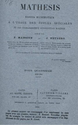 TOME QUARTIÈME. JUIN 1884.
