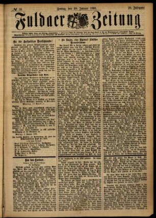 Ausgabe vom Freitag, den 20. Januar 1893.