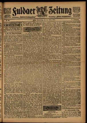 Erste Ausgabe vom Donnerstag, den 24. März 1904.