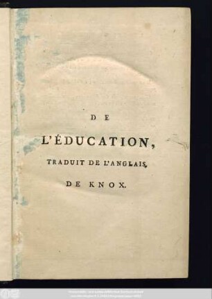 De L'Éducation
