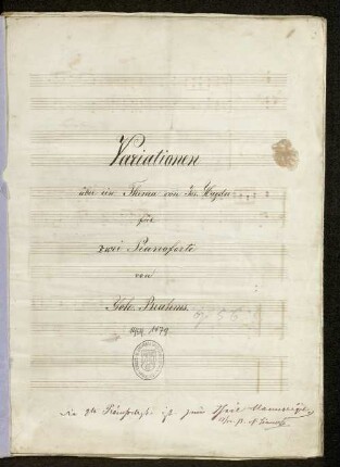 Variationen über ein Thema von Jos. Haydn für zwei Pianoforte