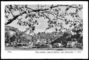 Sächsische Schweiz, Kurort Rathen an der Elbe, mit Lokomotive-Felsen