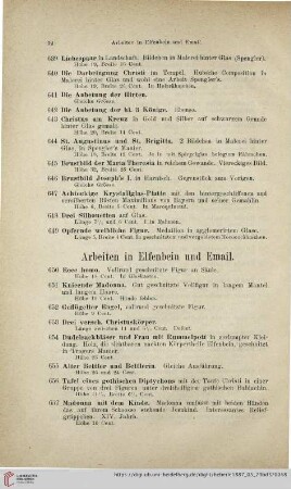 Arbeiten in Elfenbein und Email (Nr. 650 - 691)