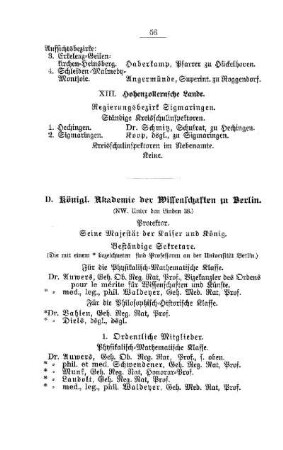 Königl. Akademie der Wissenschaften zu Berlin