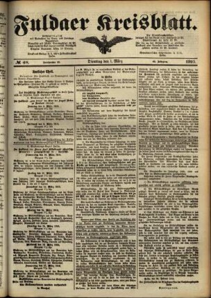 Ausgabe vom Dienstag, den 01. März 1910.