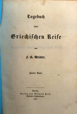 Tagebuch einer griechischen Reise, 2