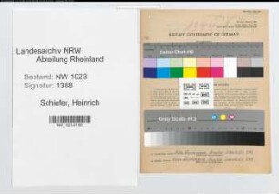 Entnazifizierung Heinrich Schiefer , geb. 17.08.1900 (Schlossermeister)