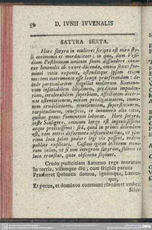 Satyra Sexta