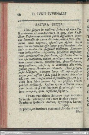 Satyra Sexta
