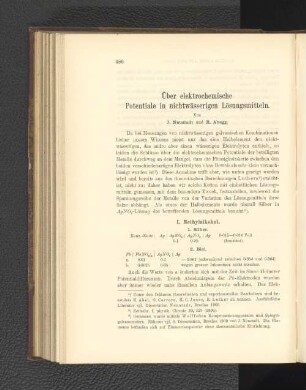 Über elektrochemische Potentiale in nichtwässerigen Lösungsmitteln.