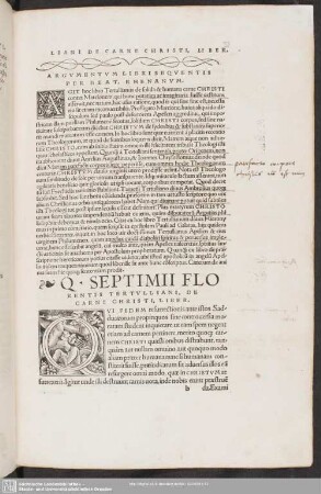 De Carne Christi, Liber