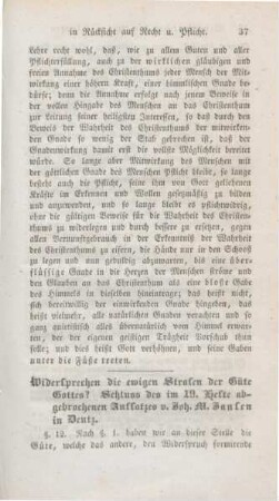 37-67 Widersprechen die ewigen Strafen der Güte Gottes? : Schluß des im 19. Hefte abgebrochenen Aufsatzes