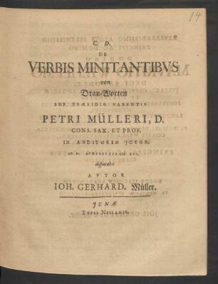 De Verbis Minitantibus