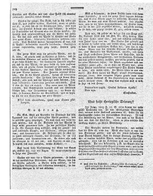 Was heißt theologische Toleranz?