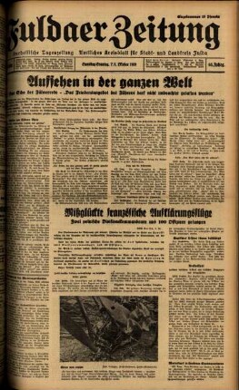 Ausgabe vom Sonntag, den 08. Oktober 1939.