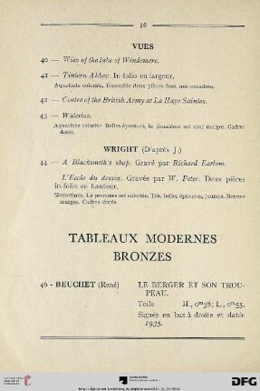 Tableaux Modernes – Bronzes (Nr. 46-53)