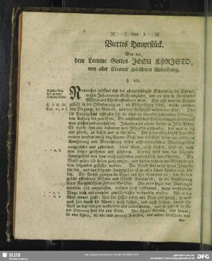 Viertes Hauptstück. Von der, dein Lamme Gottes Jesu Christo, von aller Creatur geleisteten Anbethung