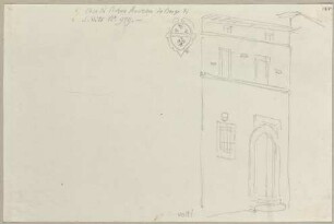Die Front eines Hauses in Arezzo, in dem Pietro Aretino geboren sein soll