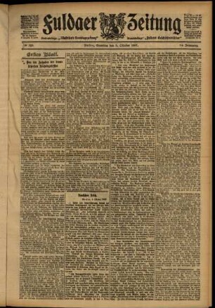 Erste Ausgabe vom Samstag, den 05. Oktober 1907.