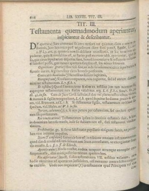 Tit. III. Testamenta quemadmodum aperiantur, inspiciantur & describantur.