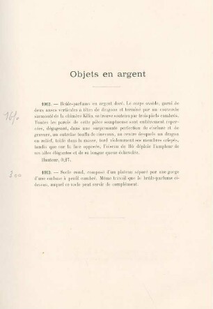 Objets en argent