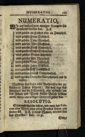 Numeratio [in gebrochenen Zahlen]