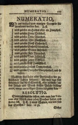 Numeratio [in gebrochenen Zahlen]