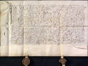Alzey: Kaufbrief über einen Keller zu Alzey an das Antoniter-Kloster daselbst