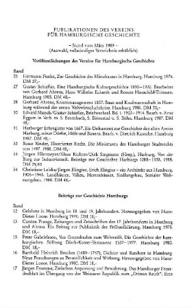 Publikationen des Vereins für Hamburgische Geschichte