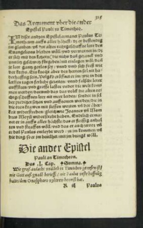 Die ander Epistel Pauli an Timotheon.