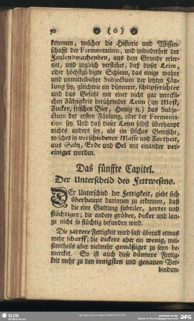 Das fünffte Capitel. Der Unterscheid des Fettwesens