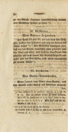 VII. Abschnitt. Von Garten-Vermächtnissen.