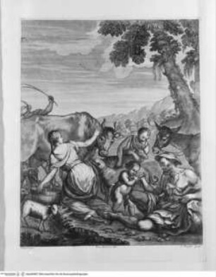 Raccolta de' quadri ... posseduti da S.A.R. Pietro Leopoldo, Florenz 1778, Bauernfamilie mit Tieren