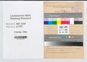 Entnazifizierung Otto Franke, geb. 05.11.1899 (Handelsvertreter)