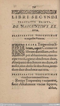 Liber Secundi. Tractatus Primus. De Nascentibus ex terra.