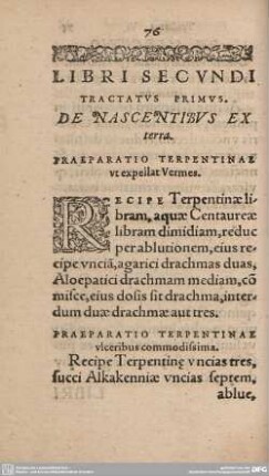 Liber Secundi. Tractatus Primus. De Nascentibus ex terra.