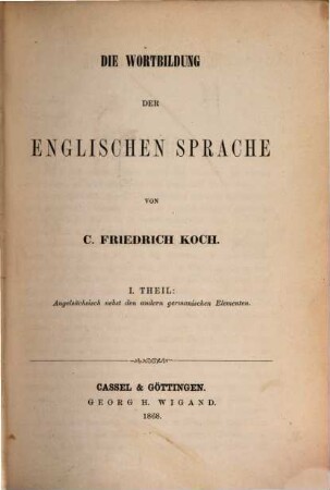 Historische Grammatik der Englischen Sprache, 3,1