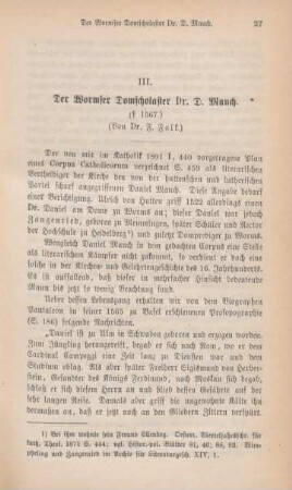 27-44 Der Wormser Domscholaster Dr. D. Mauch