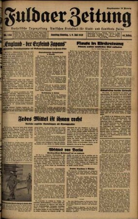 Ausgabe vom Samstag, den 08. Juli 1939.