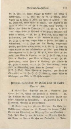 219-220 Personalnachrichten aus der Diözese Trier