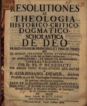 Resolutiones ex theologia historico-critico-dogmatico-scholastica de Deo